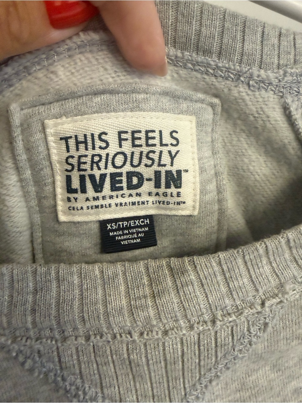 American Eagle Outfitters Heather Gray Crewneck Sweatshirt with Blue Logo - Picture 4 of 5